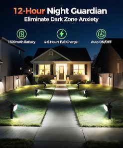 Outdoor Solar Spot Lights 92 LEDs Landscape Lighting 6 Pack Cool White 2