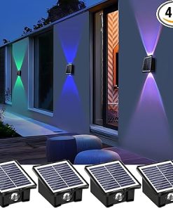Multi-Color Solar Wall Lights Waterproof for Garden and Garage