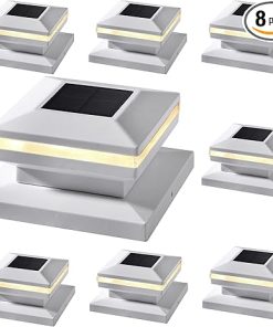 Solar Post Lights 8 Pack for Outdoor Fencing Decks and Patios
