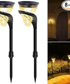 Outdoor Waterproof Solar Garden Lights 8 Pack LED Cone Wall Light
