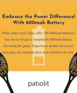 Solar Flickering Torch Lights 8 Pack Waterproof Tiki Garden Decor 2