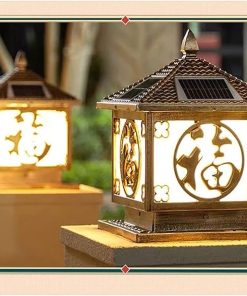 Courtyard Light Solar LED Pillar Light Outdoor Pillar Lantern Outdoor Floor Lamp Fence Post Solar Lights for Courtyard Lawn Outdoor Lighting Products 2