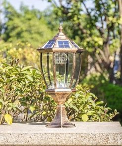 Outdoor Vintage Solar LED Glass Pillar Lights for Garden and Park 2