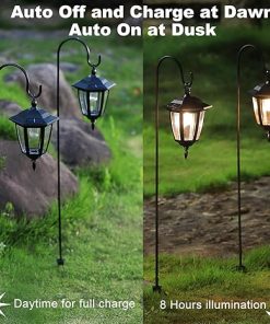 6 Pack Solar Hanging Lights Outdoor Waterproof Garden Lanterns 2