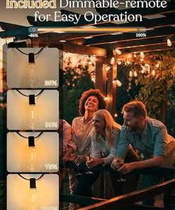 100ft Solar Outdoor String Lights Remote USB Rechargeable for Patio 2