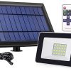 Remote Controlled Solar Floodlight LED Security Light 60W IP66 Waterproof 3