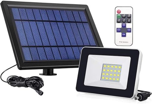 Adjustable Solar Floodlight with 180° Angle and Remote Control