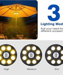 Patio Umbrella Light with 10 Modes and 12 Colors for Outdoor Use 2