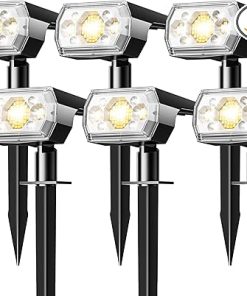 Waterproof Solar Lights Outdoor 64 LED 3 Modes for Garden 6 Pack