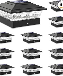 12 Pack Solar Post Cap Lights Waterproof for 4×4 Wood Vinyl Posts