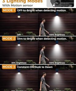 4 Pack Solar Spot Lights Outdoor 52 LED Waterproof Motion Sensor 2