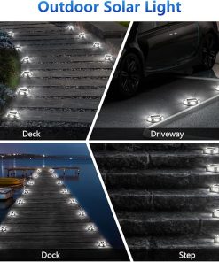Solar Driveway Deck Lights 6000K LED Pathway Lights 12 Pack Outdoor 2