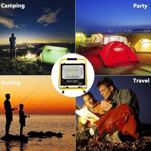 Portable Solar Flood Lights with Remote Control and 3 Light Modes - Image 2