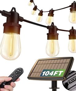 104FT Solar String Lights Outdoor USB Remote Waterproof Patio Lights