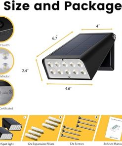Solar Powered Outdoor Spotlight Deck Lights Adjustable 4-Pack 2