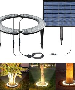 Bright Solar Landscape Lights for Trees 32 LED 12000 mAh Garden Spot