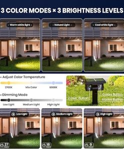 Waterproof Solar Spotlights 4 Pack Adjustable Lights for Outdoors 2
