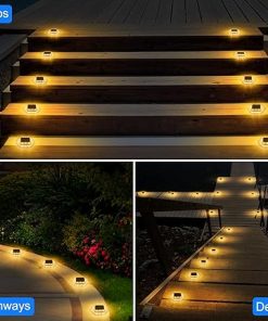 8 Pack Solar Deck Lights Waterproof Auto ON/OFF LED Outdoor Lighting 2