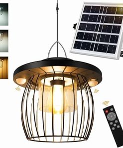 Solar Pendant Lights Indoor Outdoor Motion Activated Remote Control