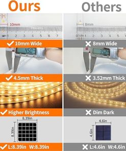 Solar LED Strip Lights 32.8FT IP68 Waterproof Outdoor String Lights 2
