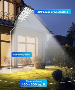 2 Pack Solar Street Lights Waterproof 20000LM Wide Angle Motion Sensor 2