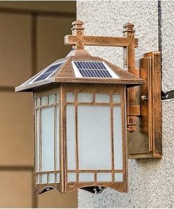 Retro Solar Wall Lamps Dimmable Outdoor Lanterns for Garden Patio