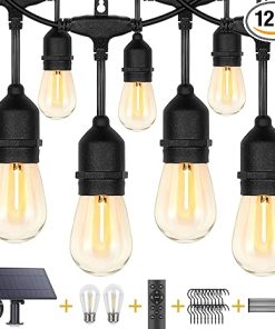 Solar String Lights Outdoor 50FT Pack Waterproof 30 Shatterproof Bulbs