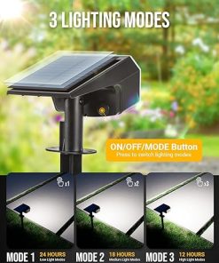 Solar Spot Lights Outdoor Waterproof IP65 63 LED 3 Modes 6 Pack 2