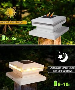 Solar Post Cap Lights 20 Pack Warm White LED for Deck and Garden 2