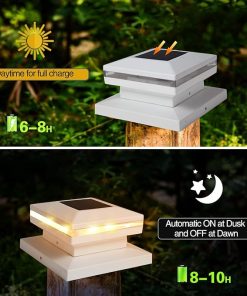 Solar Post Cap Lights 8 Pack for Deck Patio Garden Warm White LED 2