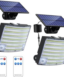 Super Bright Solar Lights Outdoor 2 Pack with Remote and Motion Sensor