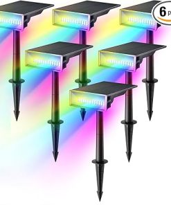 Color Changing Solar Spot Lights Outdoor Waterproof 6 Pack