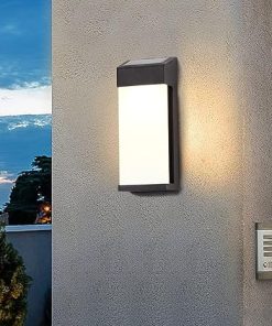 Solar Outdoor Wall Lamp Warm Light Square Lantern for Garden Villa 2