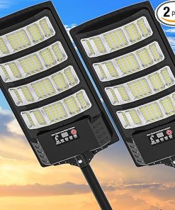 Solar Street Lights Outdoor LED Wide Angle Motion Sensor 2 Pack