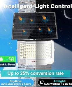 2000W Solar Flood Lights Outdoor Waterproof with Remote and Motion Sensor 2