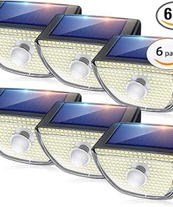 200 LED Solar Motion Sensor Lights for Outdoor Security – 6 Pack