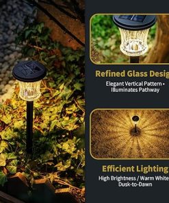 Outdoor Waterproof Glass Solar Pathway Lights for Landscape Lighting 2