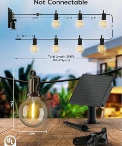 Minetom Solar Outdoor String Lights with 100 G40 Bulbs 208 FT 2