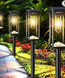 8 Pack Solar Pathway Lights Waterproof IP65 Bright Outdoor Lighting