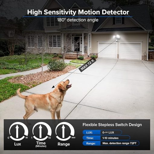 SANSI LED Motion Sensor Outdoor Flood Light 5000K 38W 3500LM IP65 - Image 2