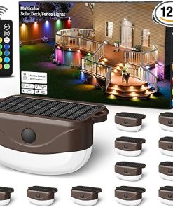 Solar Powered RGBW Fence Lights with Remote Control for Outdoors