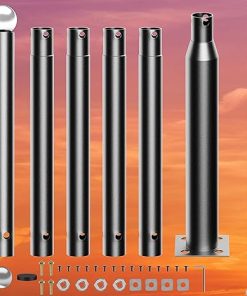 Solar Street Light Pole 19.7Ft for Outdoor Porch and Walkway Lighting