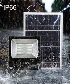 Courtyard Light Spot Lighting Solar Led Flood Light with Remote, 100W 150W 200W Outdoor Sensor Security Light Solar Panels Ip66 Waterproof Safety Lamps for Shed,Billboard,Garden,Patio 2