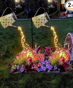 Large Solar Watering Can Lights 2 Pack for Outdoor Garden Decor