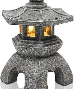 Nacome Solar Pagoda Lantern Garden Decor for Patio and Yard Art
