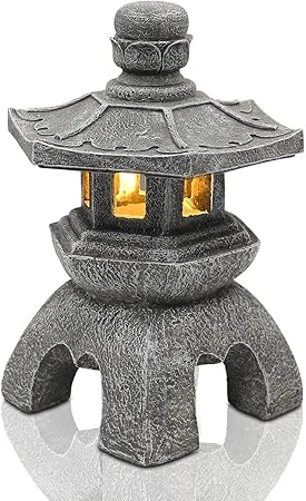 Nacome Solar Pagoda Lantern Garden Decor for Patio and Yard Art Nacome Solar Pagoda Lantern Garden Decor for Patio and Yard Art