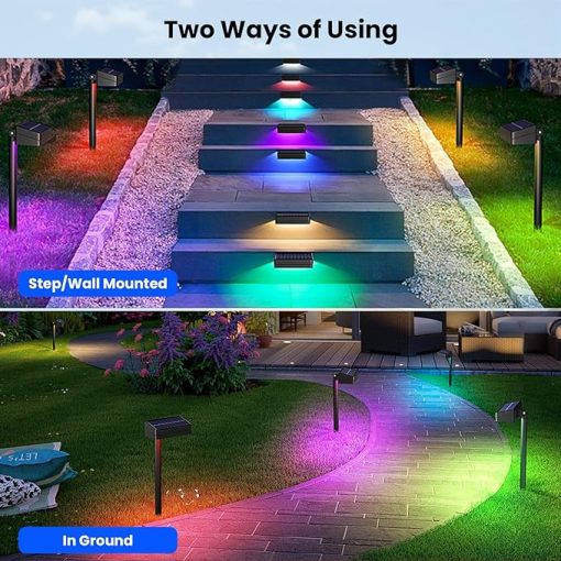 8 Pack Solar Pathway Lights with Auto On/Off Waterproof Design - Image 2