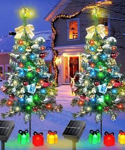 Aukora 31 In Solar Christmas Tree Lights 8 Modes Waterproof 2 Pack