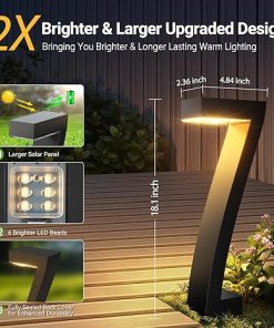 WdtPro 6 Pack Solar Pathway Lights Bright LED Waterproof Garden Decor 2