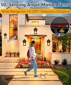 Solar Wall Lanterns Outdoor Motion Sensor Dusk to Dawn Waterproof Black 2